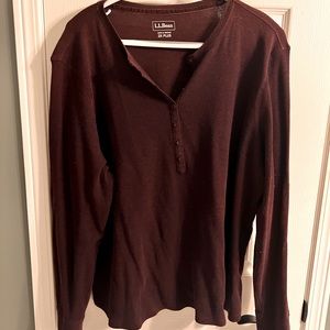 LL Bean cranberry / plum thermal shirt